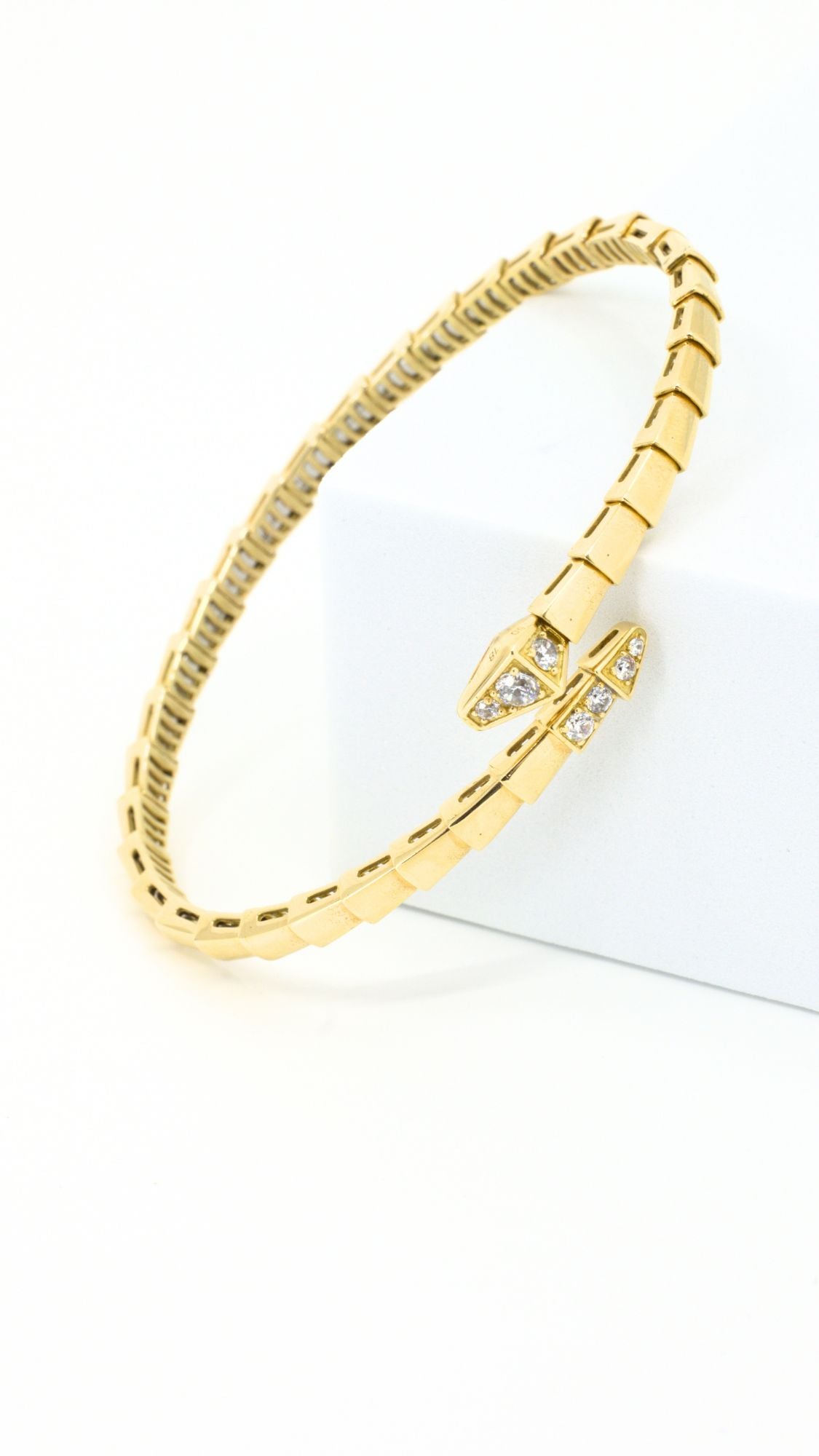 Serpenti Gold Bangle with Stones