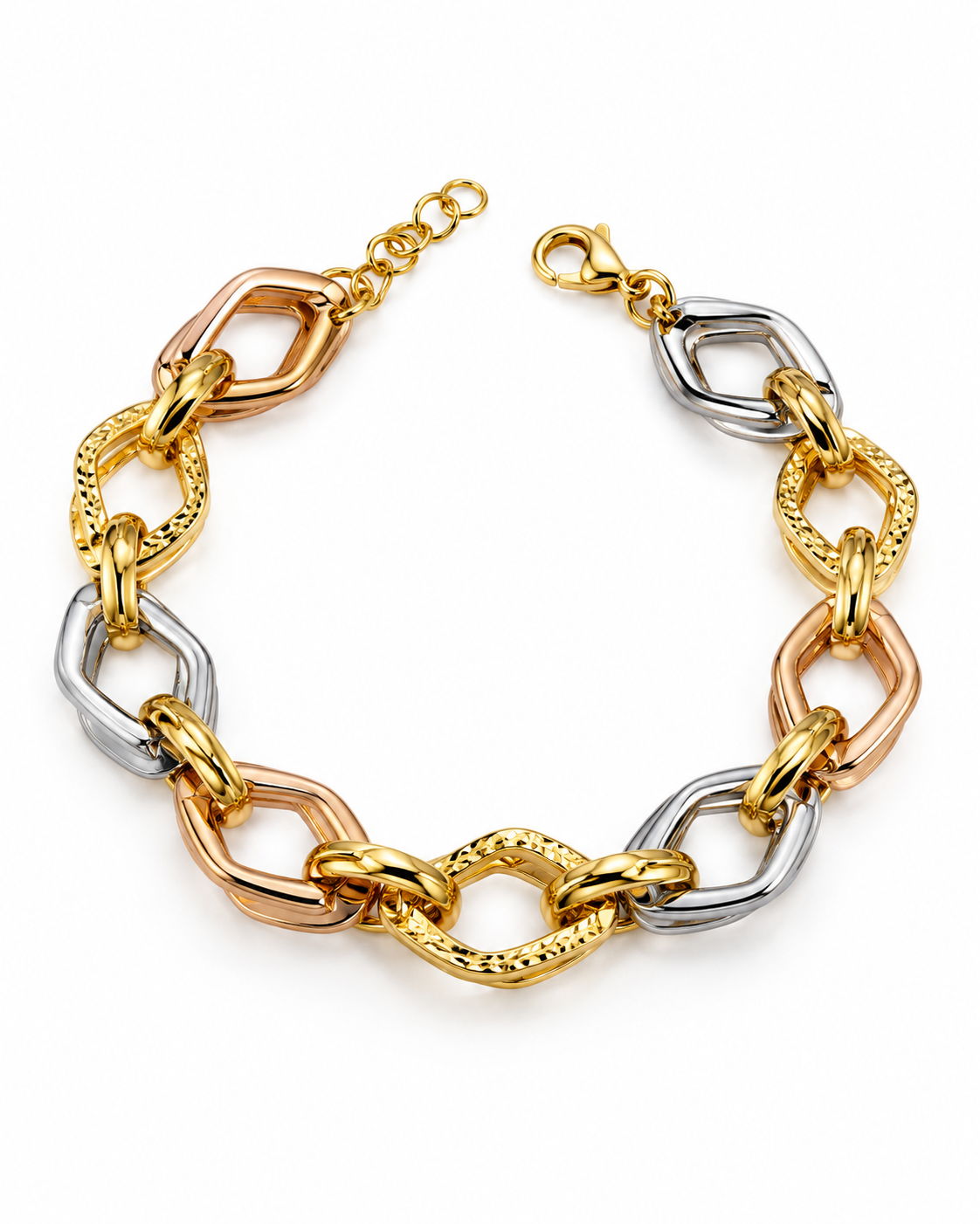 Rhombus Bracelet Tricolor - Size 8 to Size 8.5 (Adjustable)