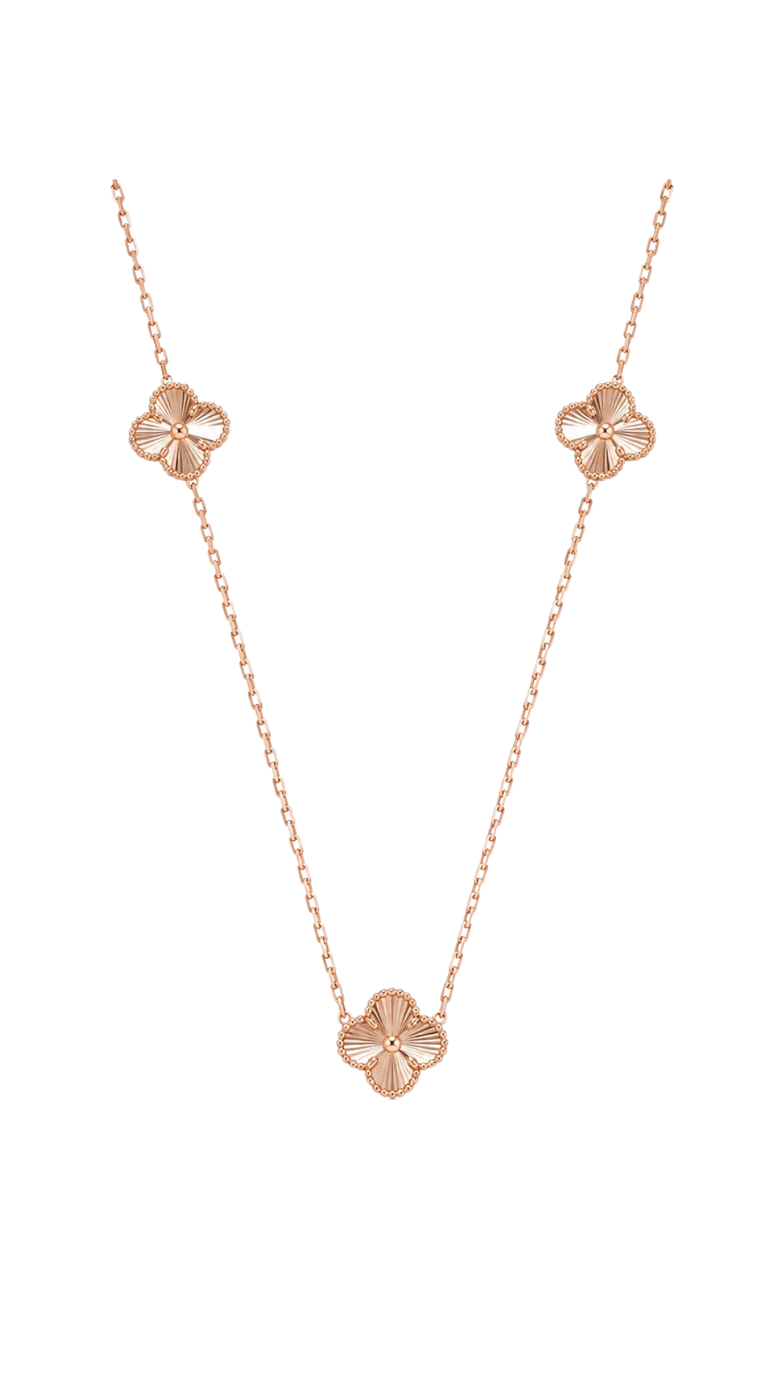 3 Clovers 15mm Necklace Rose Gold S18
