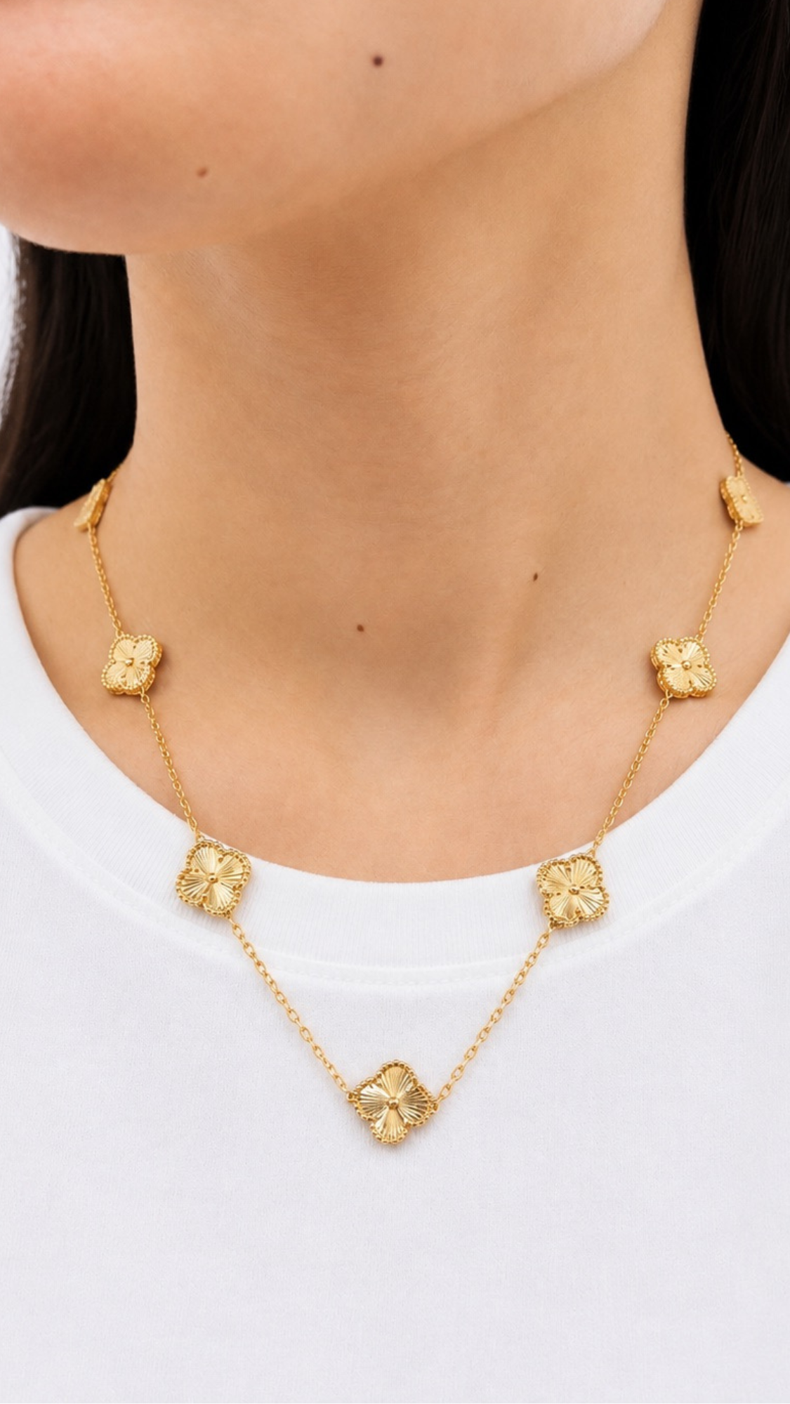 7 Flowers 12mm Necklace - Size 18