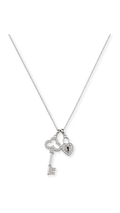 925 Silver Key With Heart Necklace