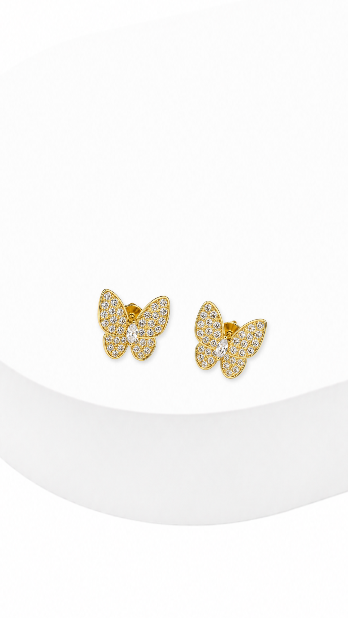 925 Silver Yellow Butterfly Earrings