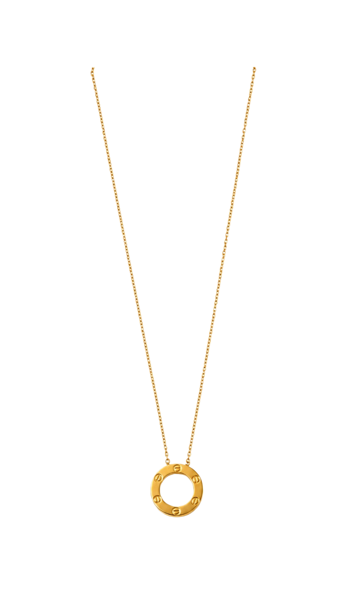 925 Silver YG Plated Round Attached Necklace