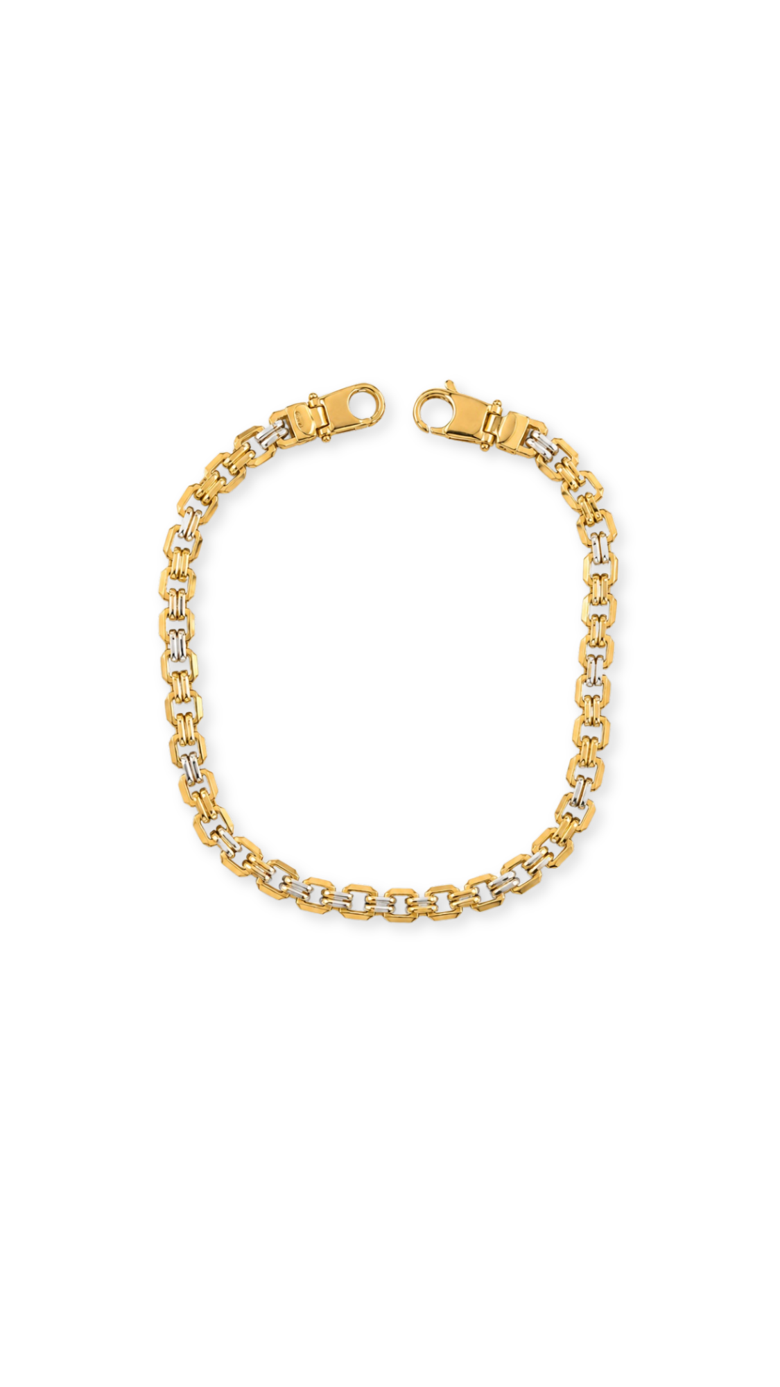Box Link Bracelet Two-Tone  - Size 8.5
