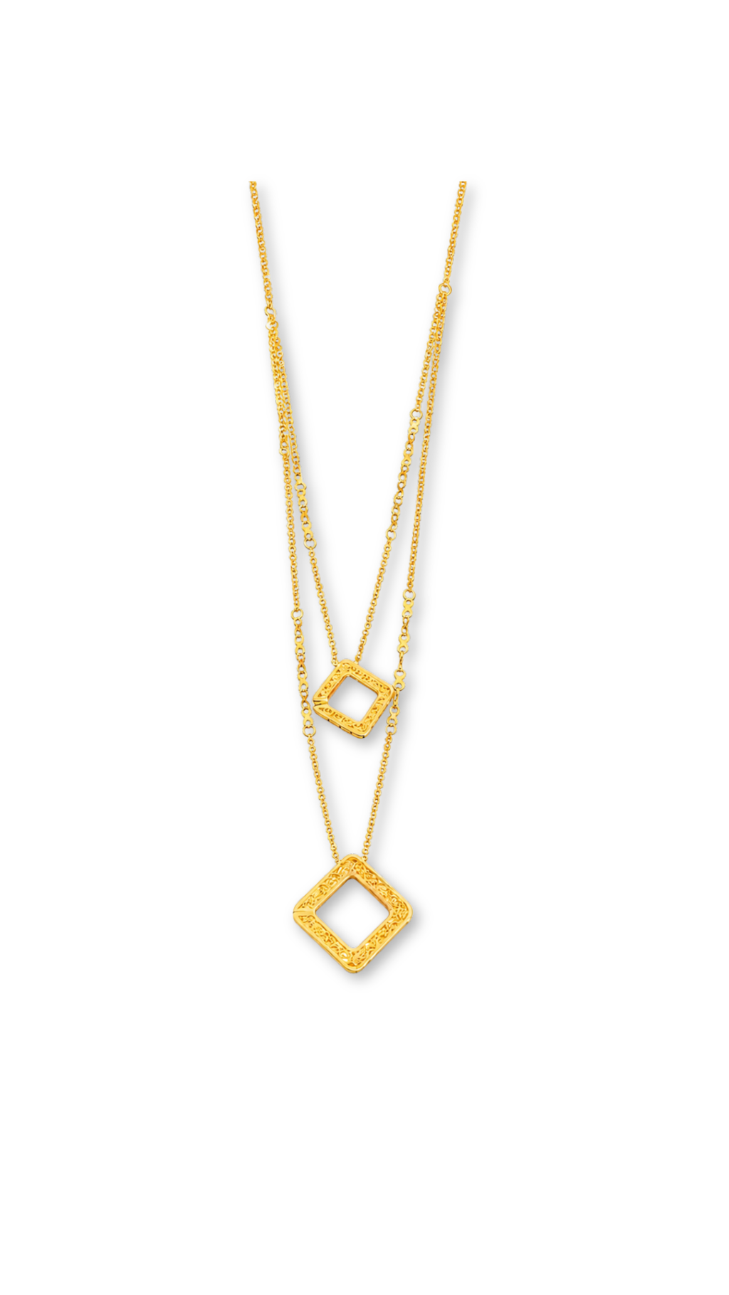 Rhombus Layered Necklace Size 20-22