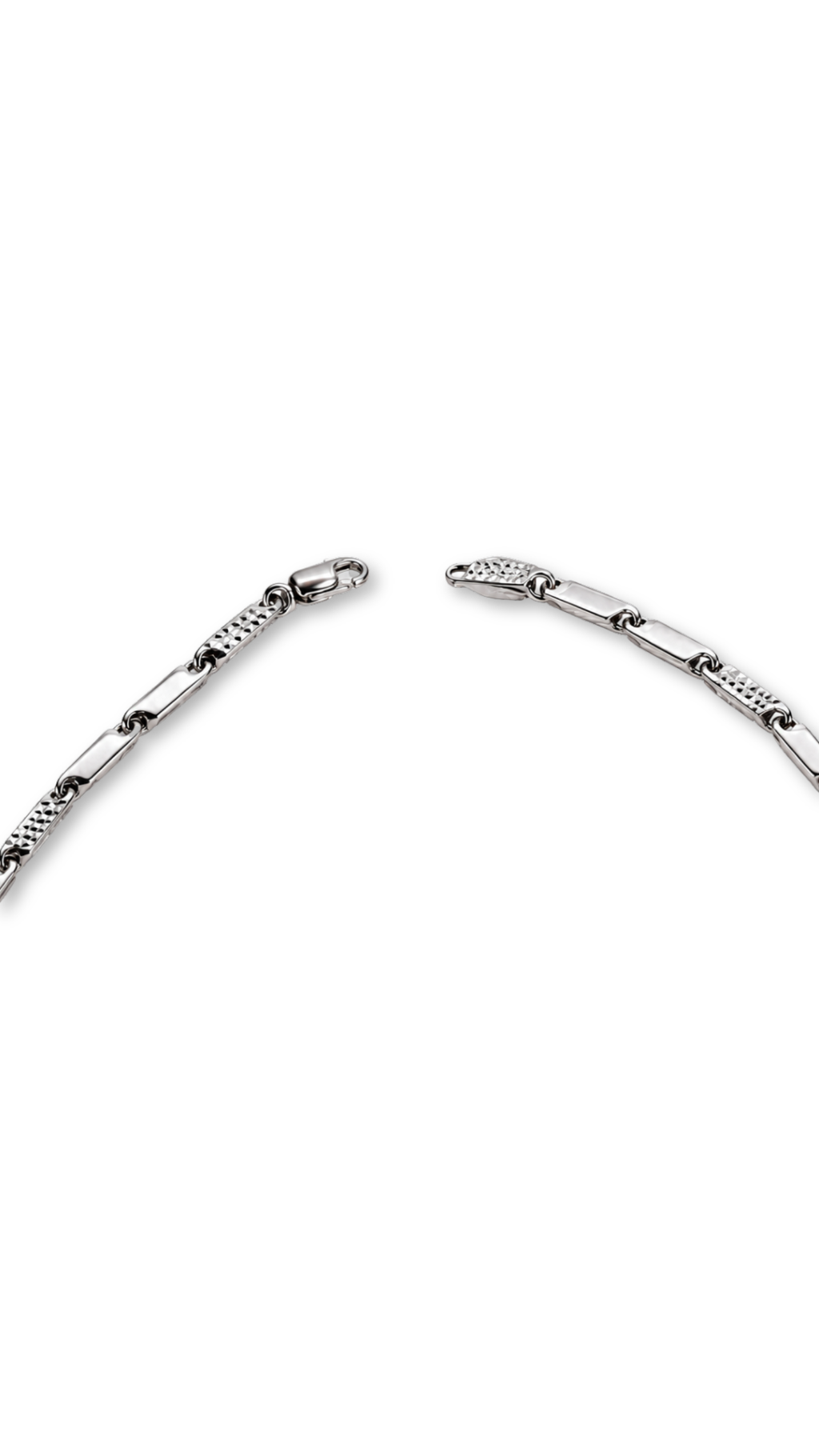 18k Bar Links White Gold Diacut - Size 24