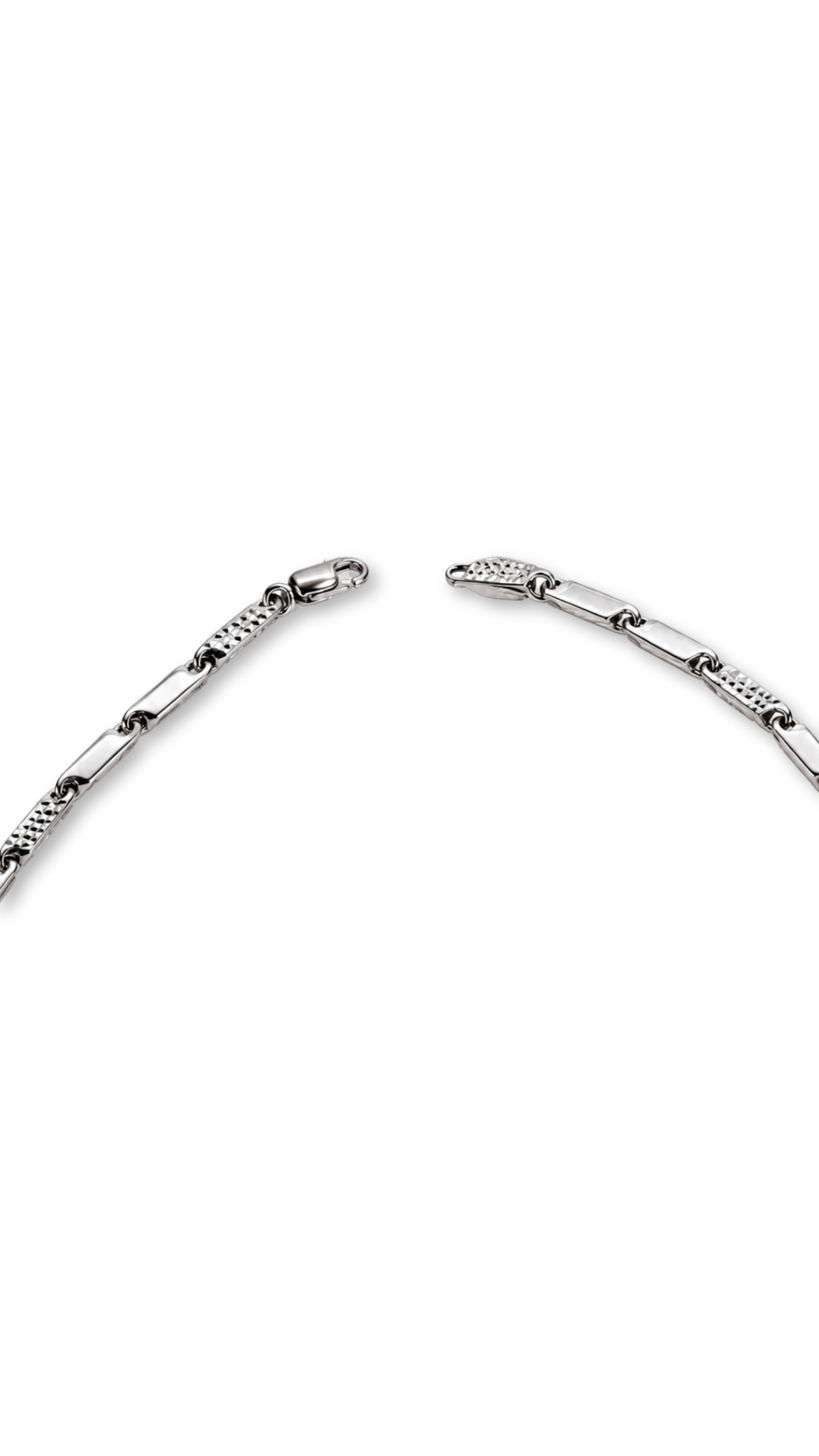 18k Bar Links White Gold Diacut - Size 24