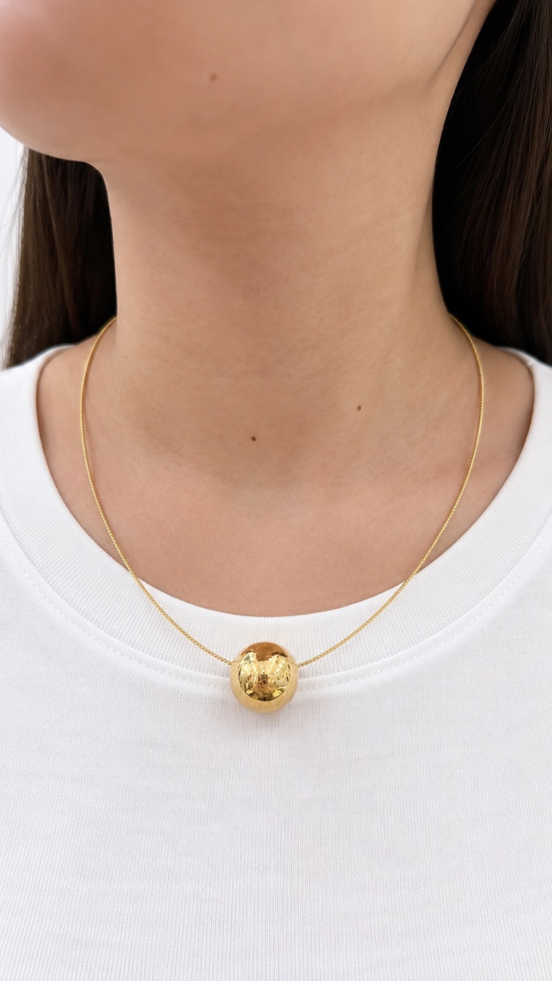Aurelia Orb Attached Pendant Cord Necklace - Size 16