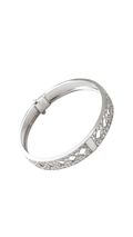 White Gold Mesh Bangle - Size 16