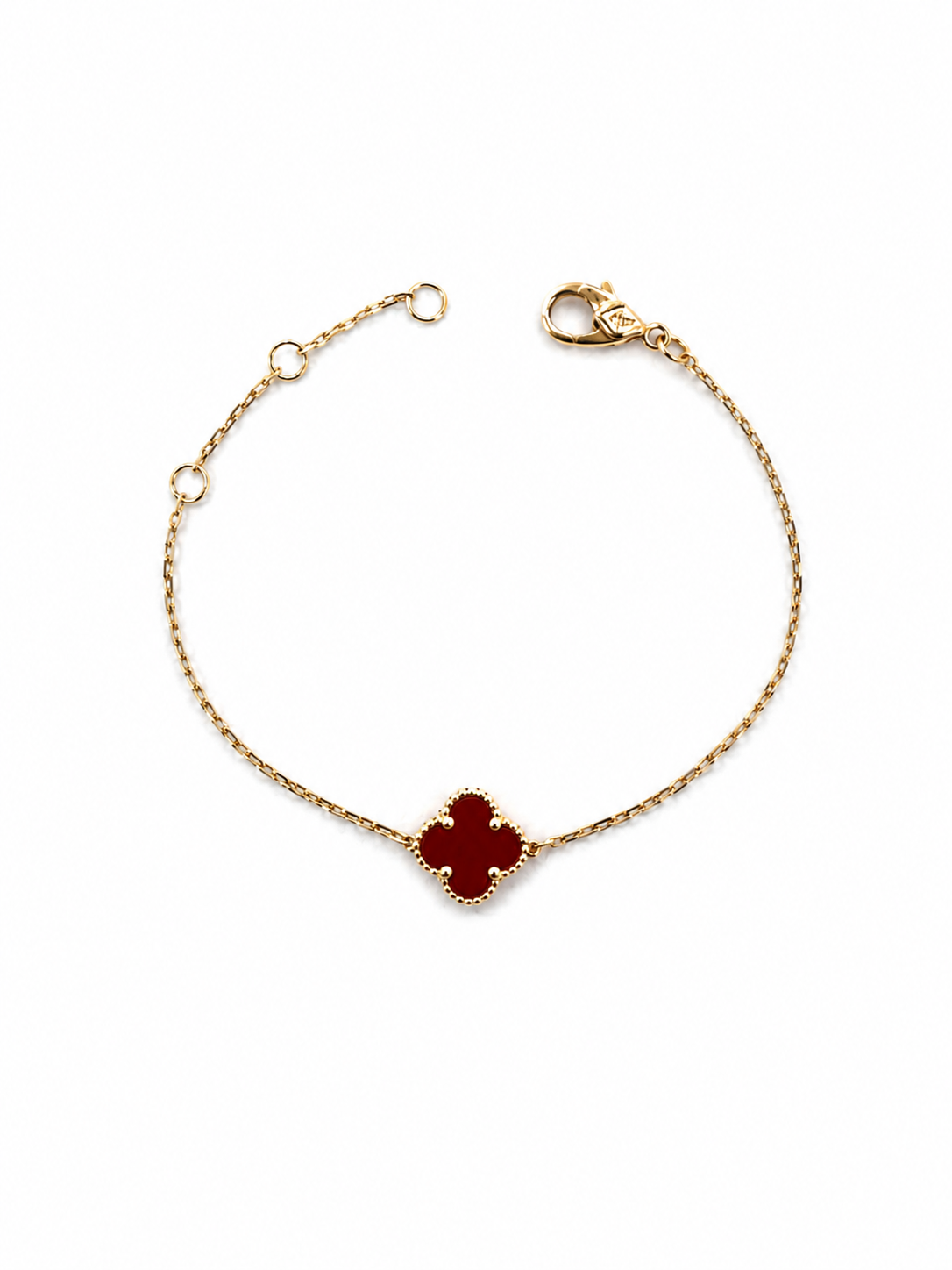 1 Clover Kids Bracelet 9mm Red 4.5" - 5.5"