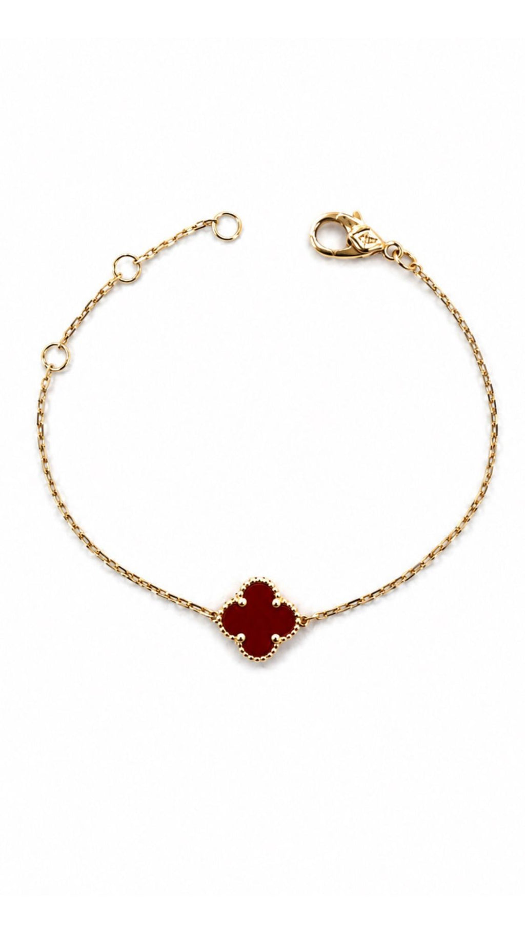 1 Clover Kids Bracelet 9mm Red 4.5" - 5.5"