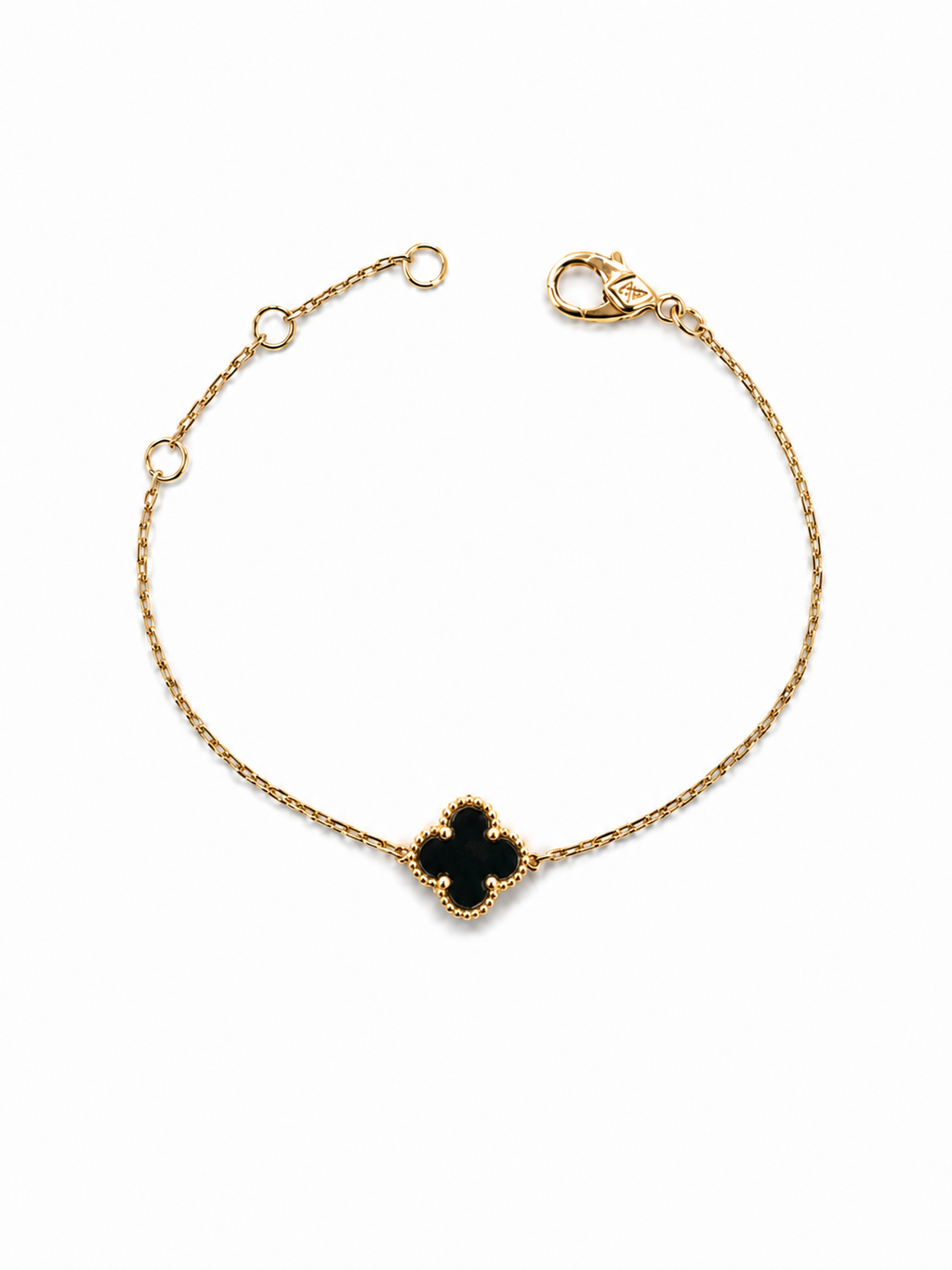 1 Clover Kids Bracelet 9mm Black 4.5" - 5.5"
