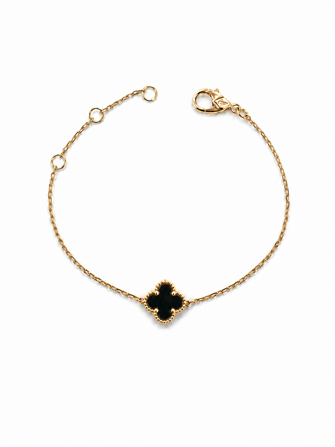 1 Clover Kids Bracelet 9mm Black 4.5" - 5.5"