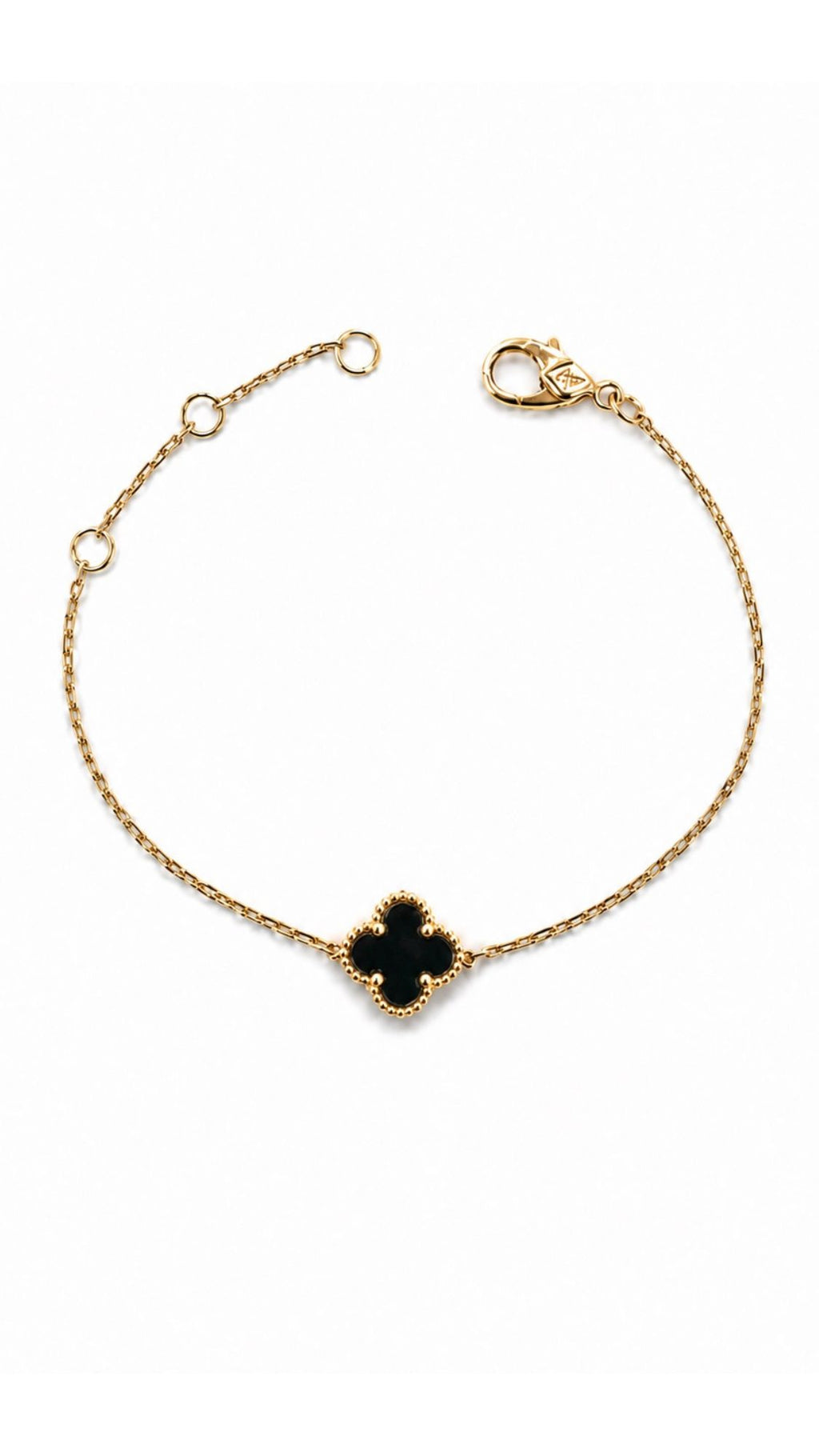 1 Clover Kids Bracelet 9mm Black 4.5" - 5.5"