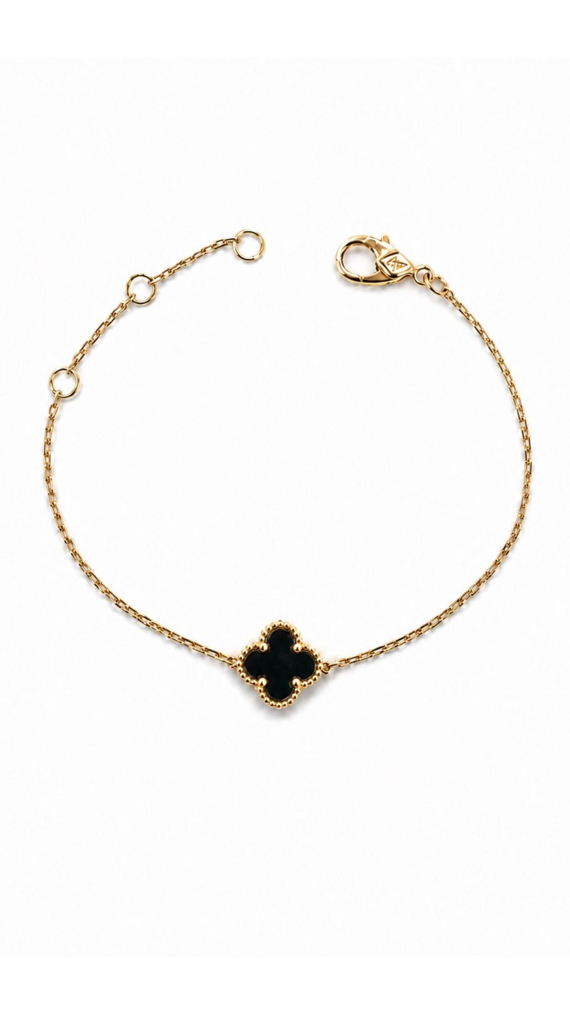 1 Clover Kids Bracelet 9mm Black 4.5" - 5.5"