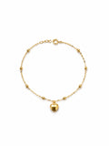 Station Ball Bracelet With Heart Charm - Size 7.25