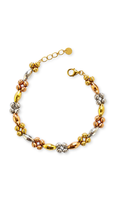 Floral Beads Bracelet Tricolor - Size 7-8