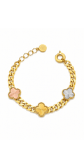 MCO 3-Flower Bracelet Tricolor - Size 7-8