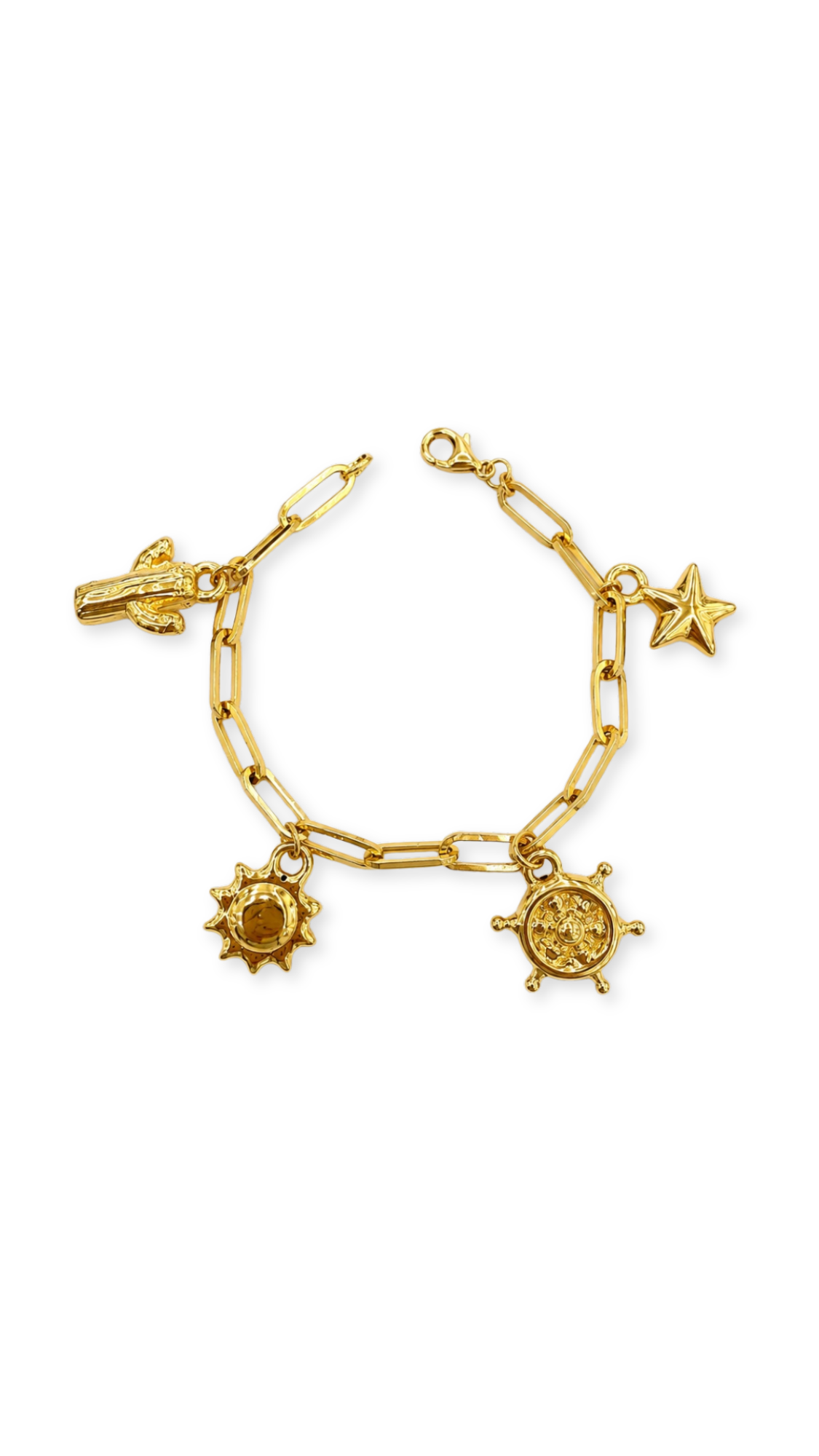 Paper Clip Bracelet With Cactus - Size 7