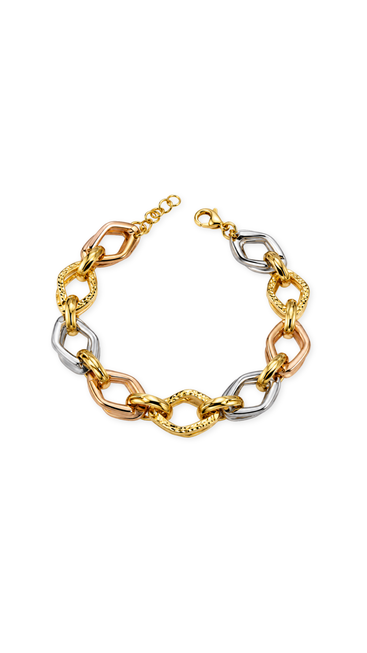 Rhombus Bracelet Tricolor - Size 8 to Size 8.5 (Adjustable)
