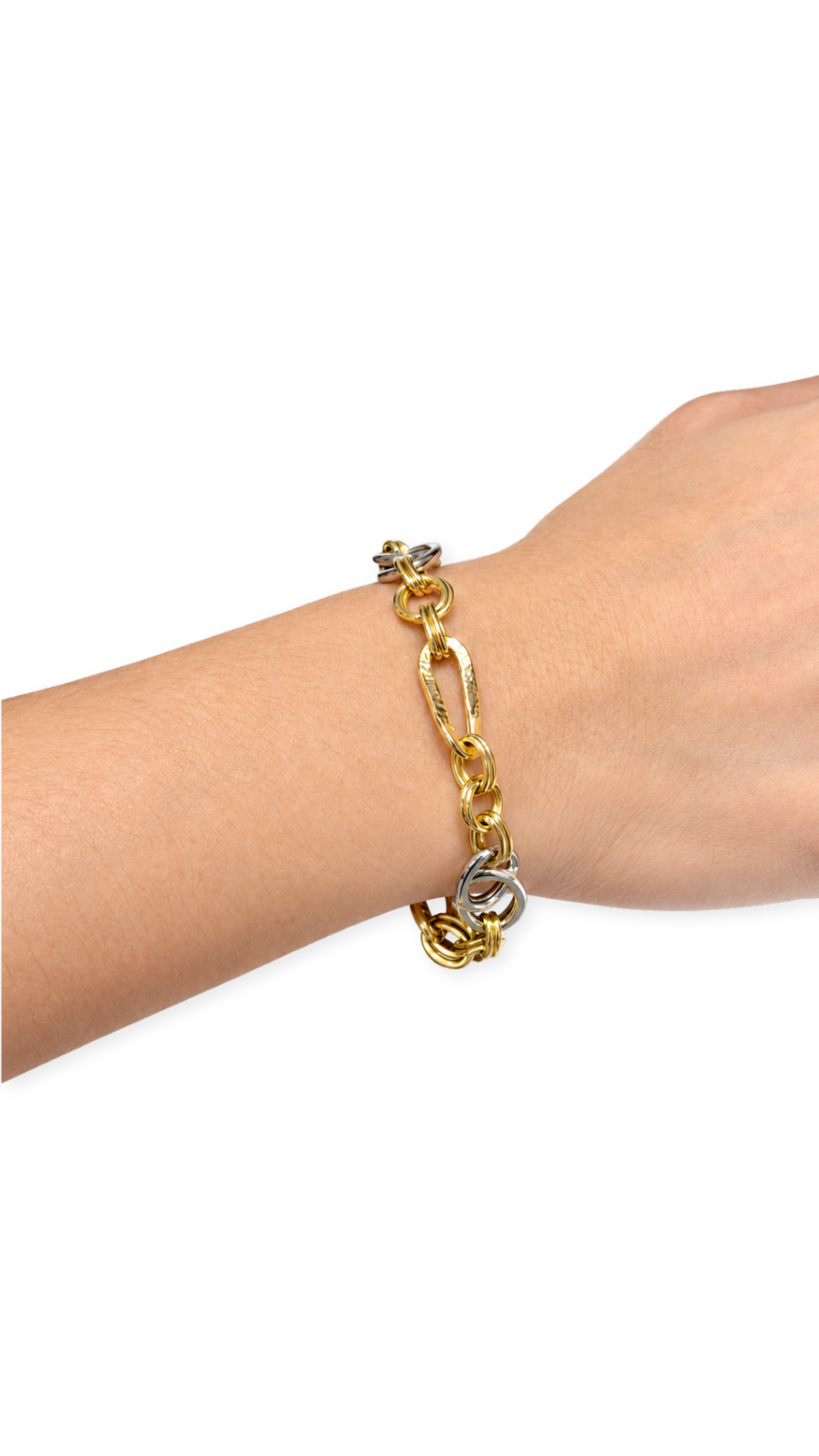 Oval-Round Combi Bracelet Tricolor - Size 8 to Size 8.5 (Ajustable)