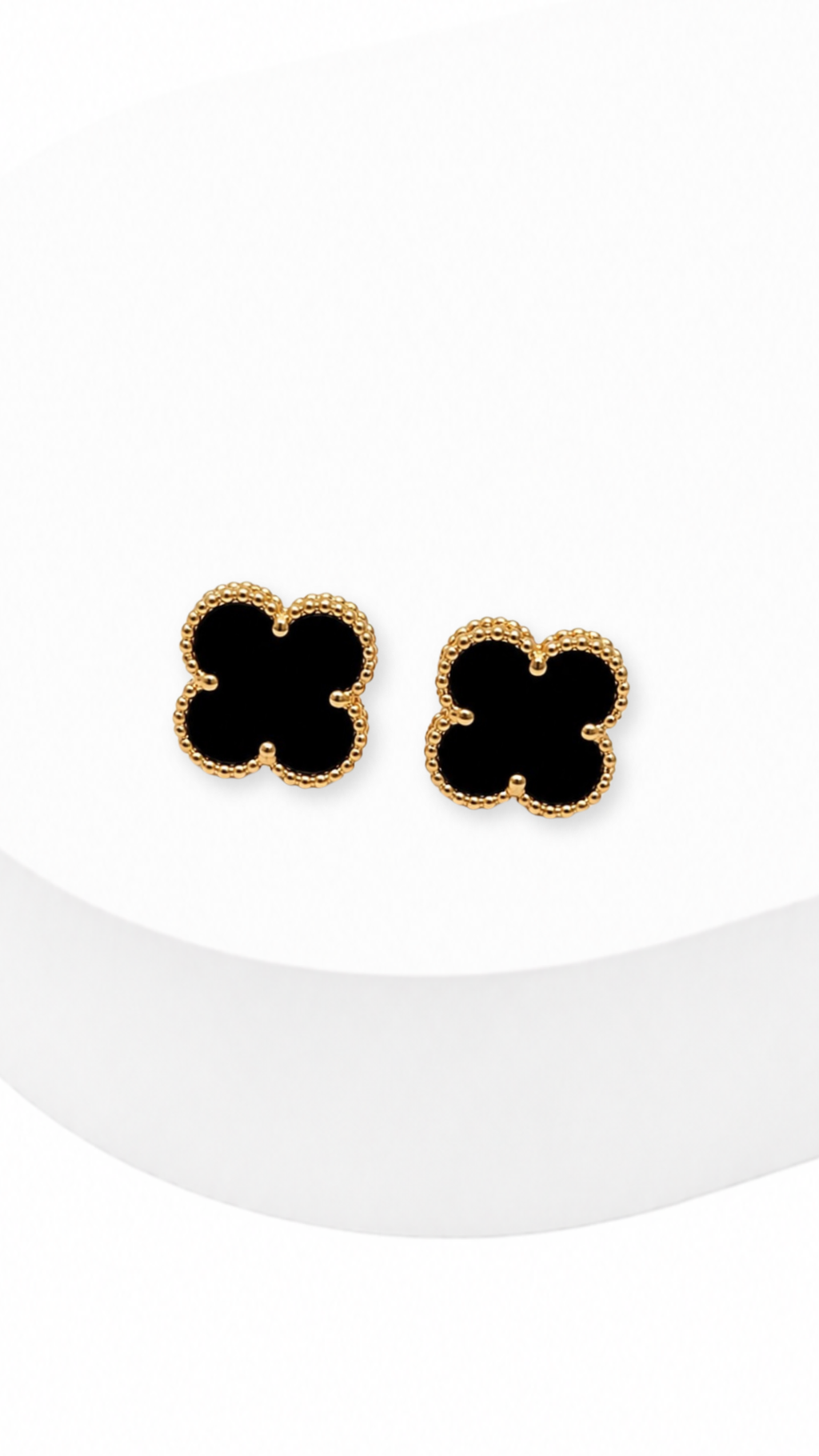 Black Flower Stud Earrings