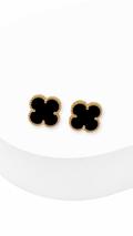 Black Flower Stud Earrings