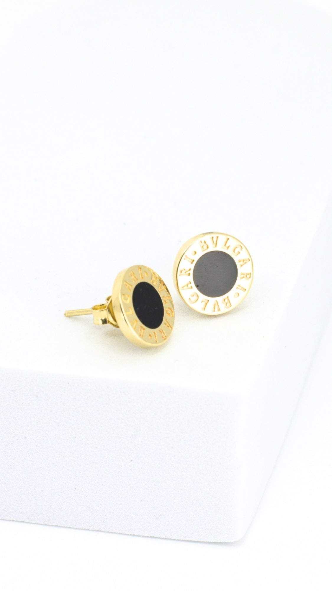BLG Stud Earrings with Black Onyx