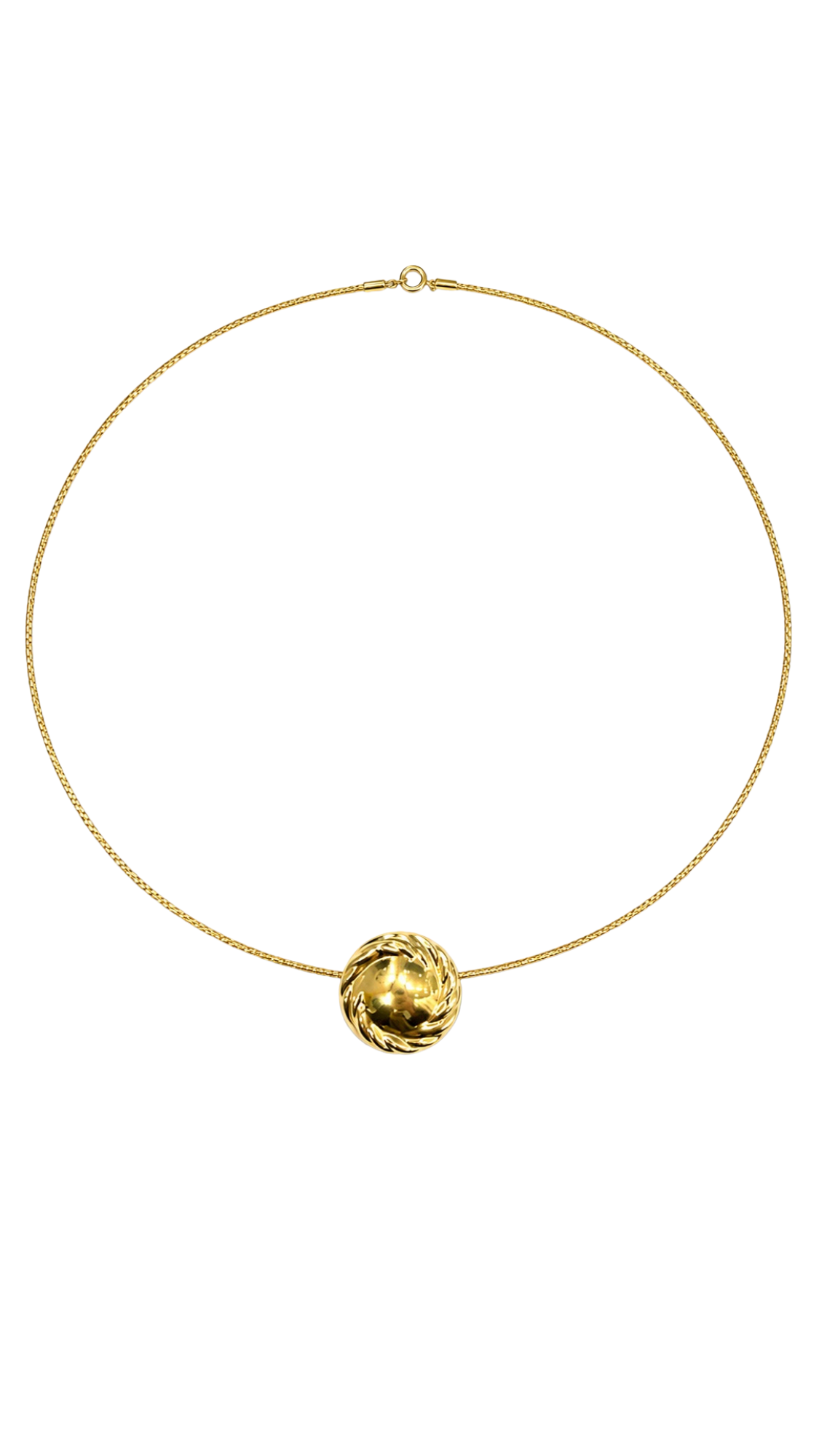 Celeste Sphere Attached Pendant Cord Necklace - Size 16