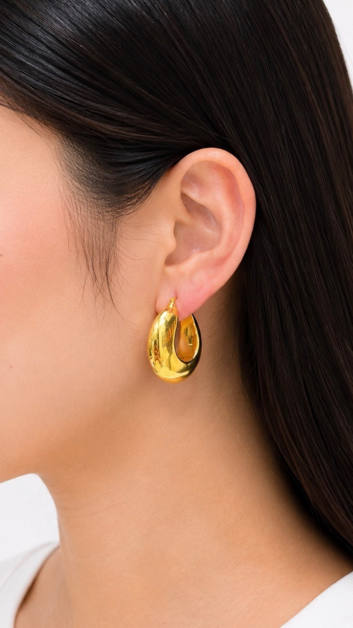 Round Electroform Hoop Earrings Glossy - Small