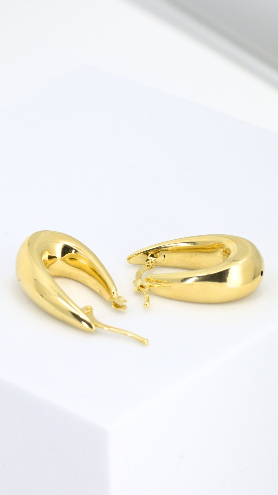 Crescent Dome Huggie Earrings