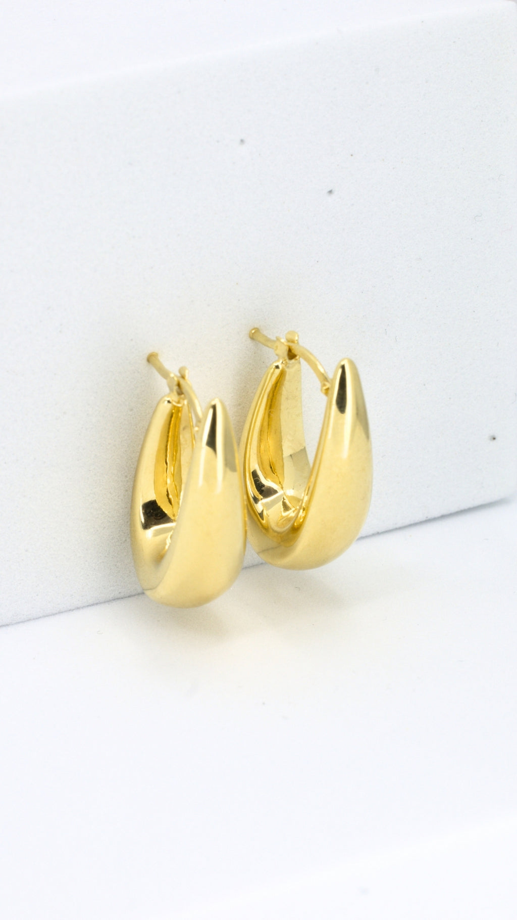 Crescent Dome Huggie Earrings