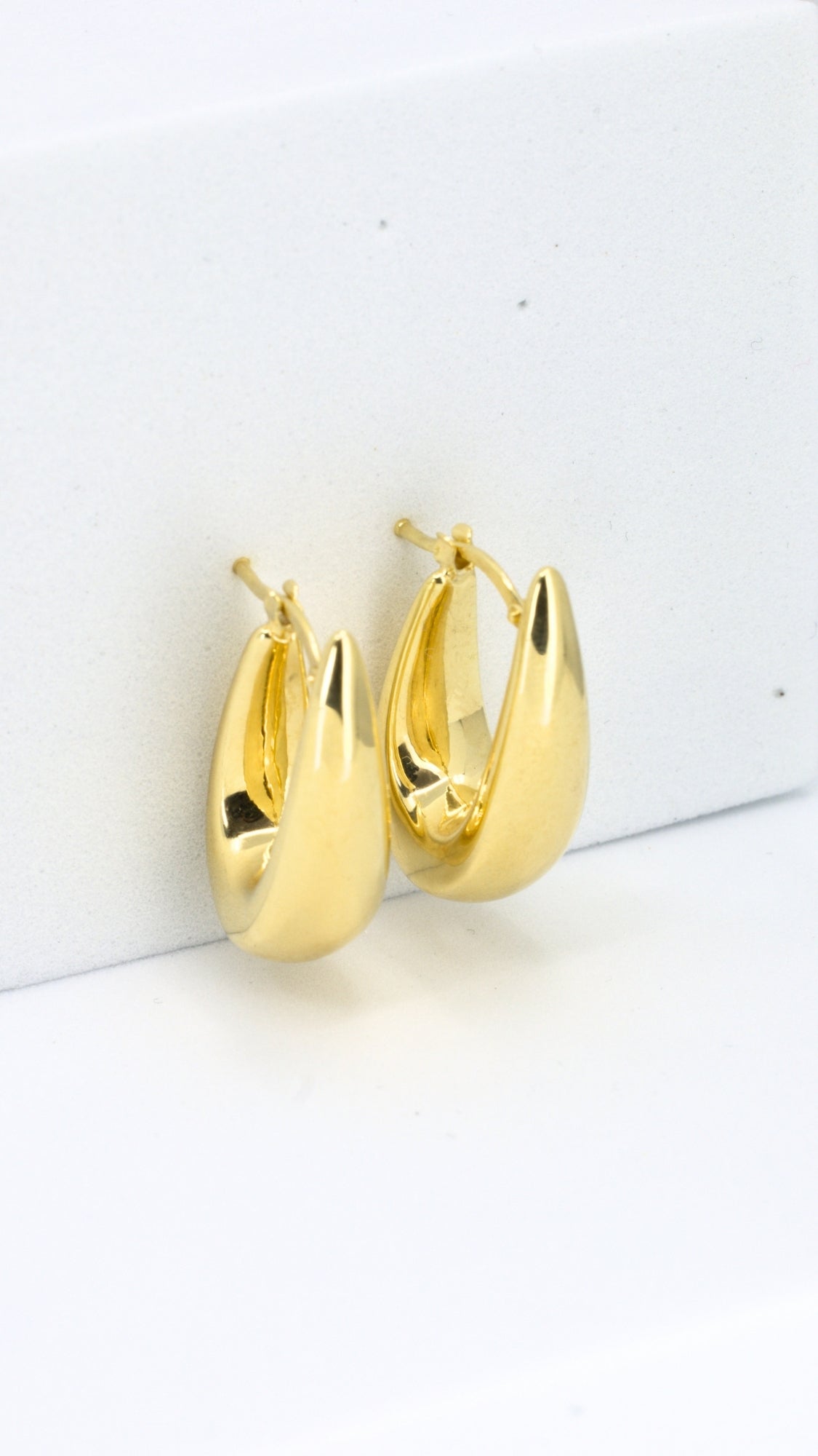 Crescent Dome Huggie Earrings