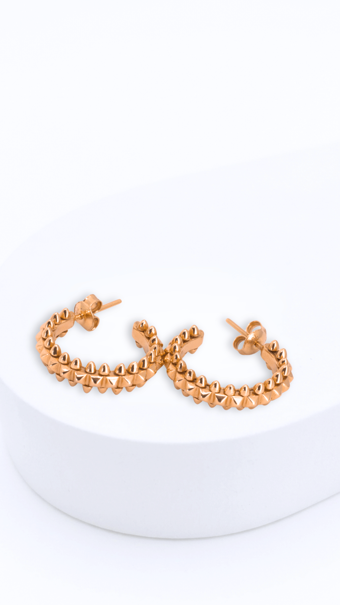 Clash Hoop Earrings Rose Gold