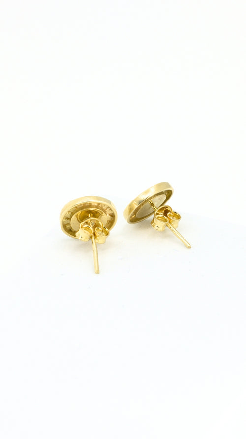 Disc Stud Earrings Black