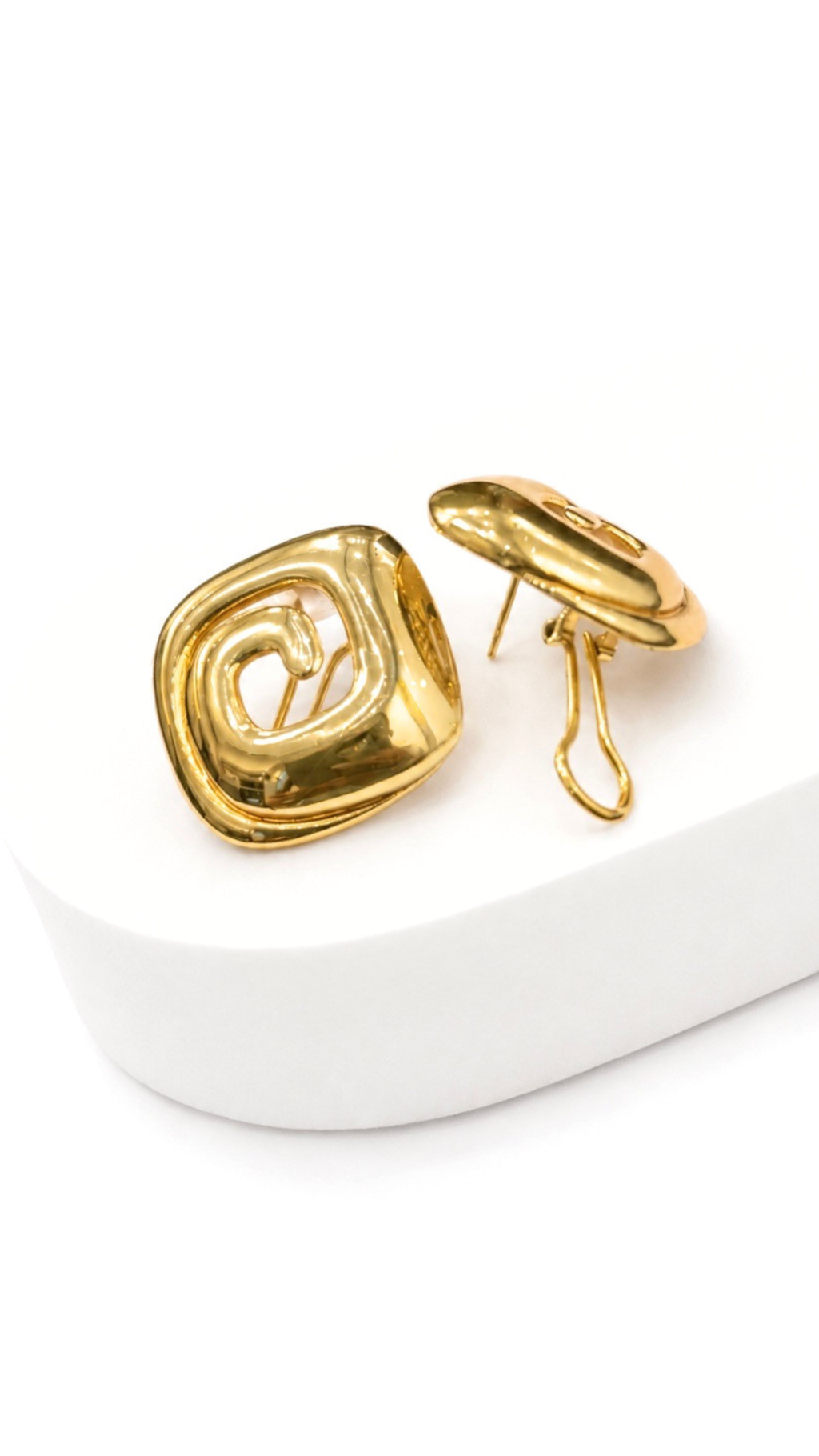Square Spiral Earrings Electroform