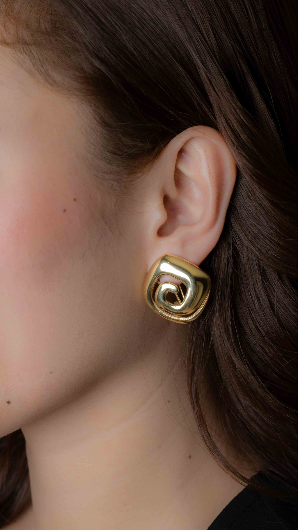 Square Spiral Earrings Electroform