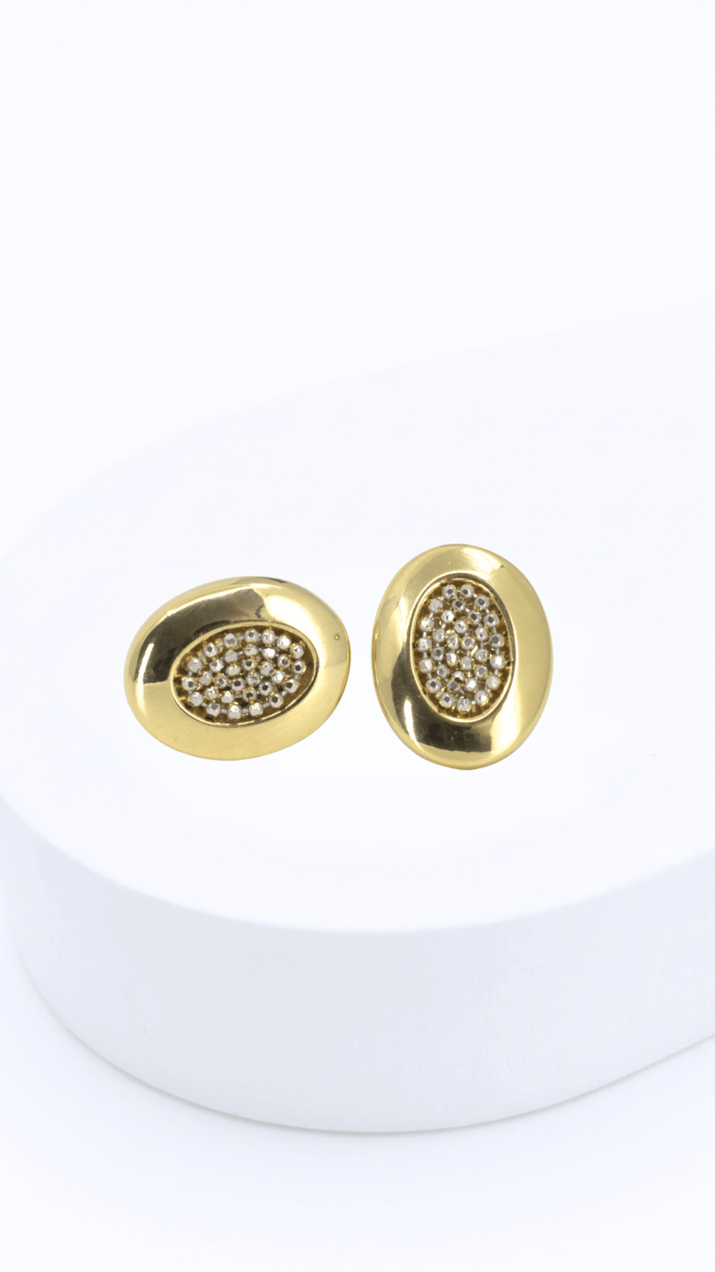 French Oval Clip-On Earrings Two-Tone