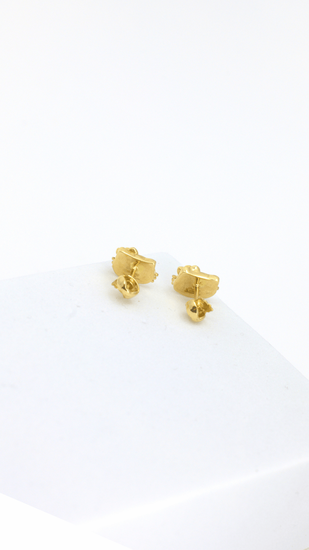 HKY Face Bow With Stone Stud Earrings
