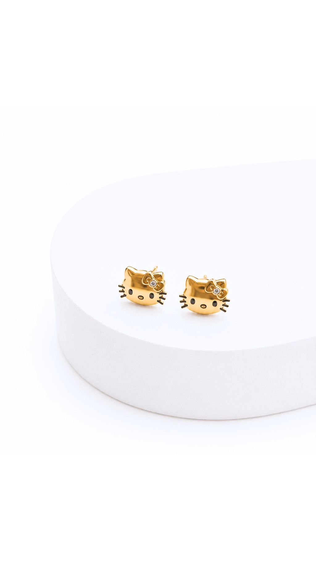 HKY Face Bow With Stone Stud Earrings