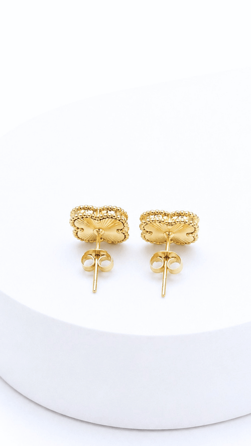 Four-Leaf Clover Stud Earrings 15mm