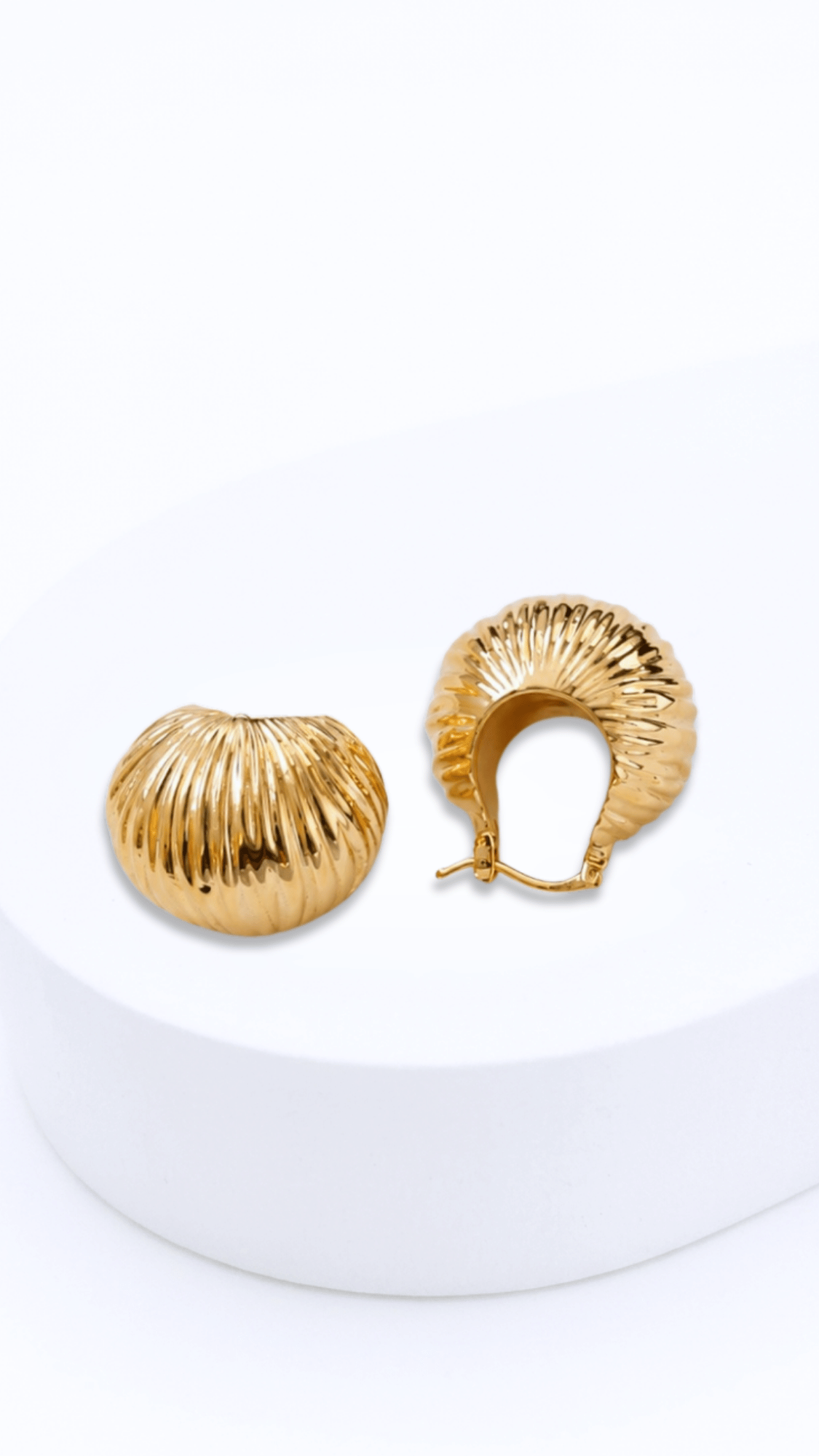 Ribbed Huggie Electroform Earrings