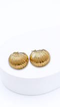 Ribbed Huggie Electroform Earrings