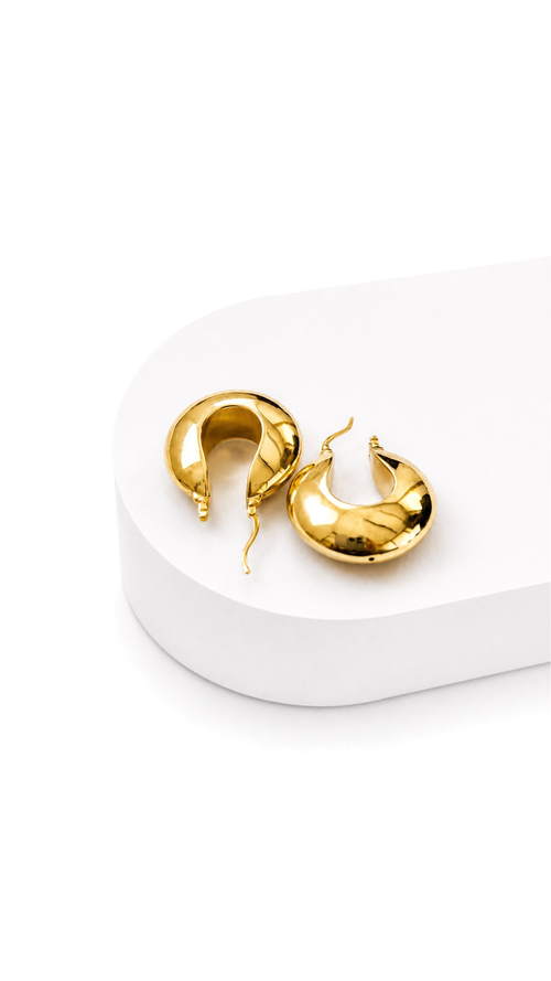 Round Electroform Hoop Earrings Glossy - Small