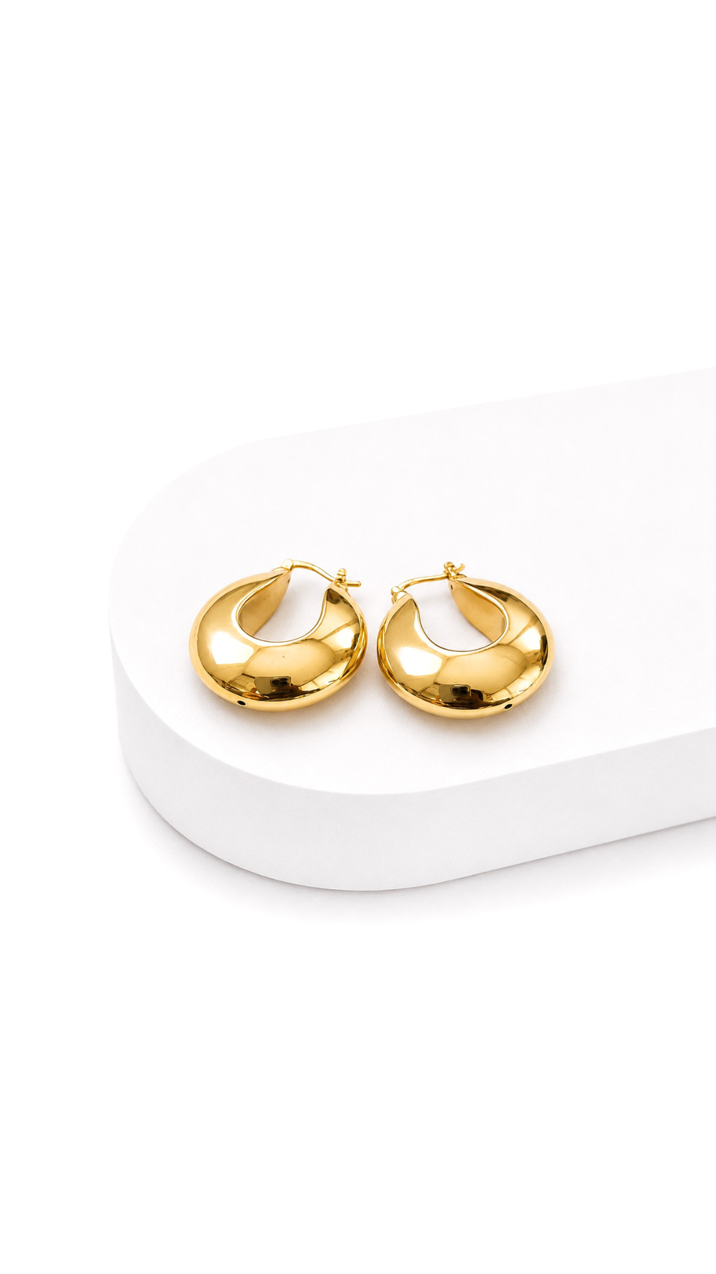 Round Electroform Hoop Earrings Glossy - Small