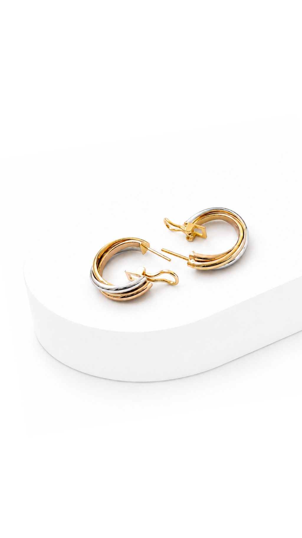 Trinity Hoop Earrings Tricolor