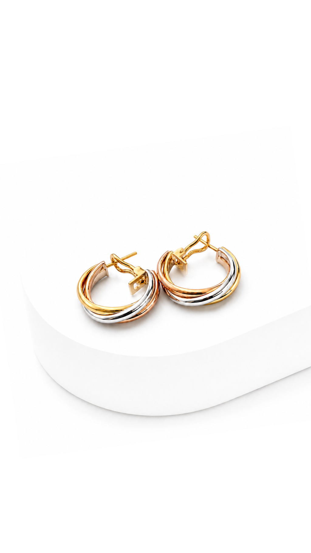 Trinity Hoop Earrings Tricolor