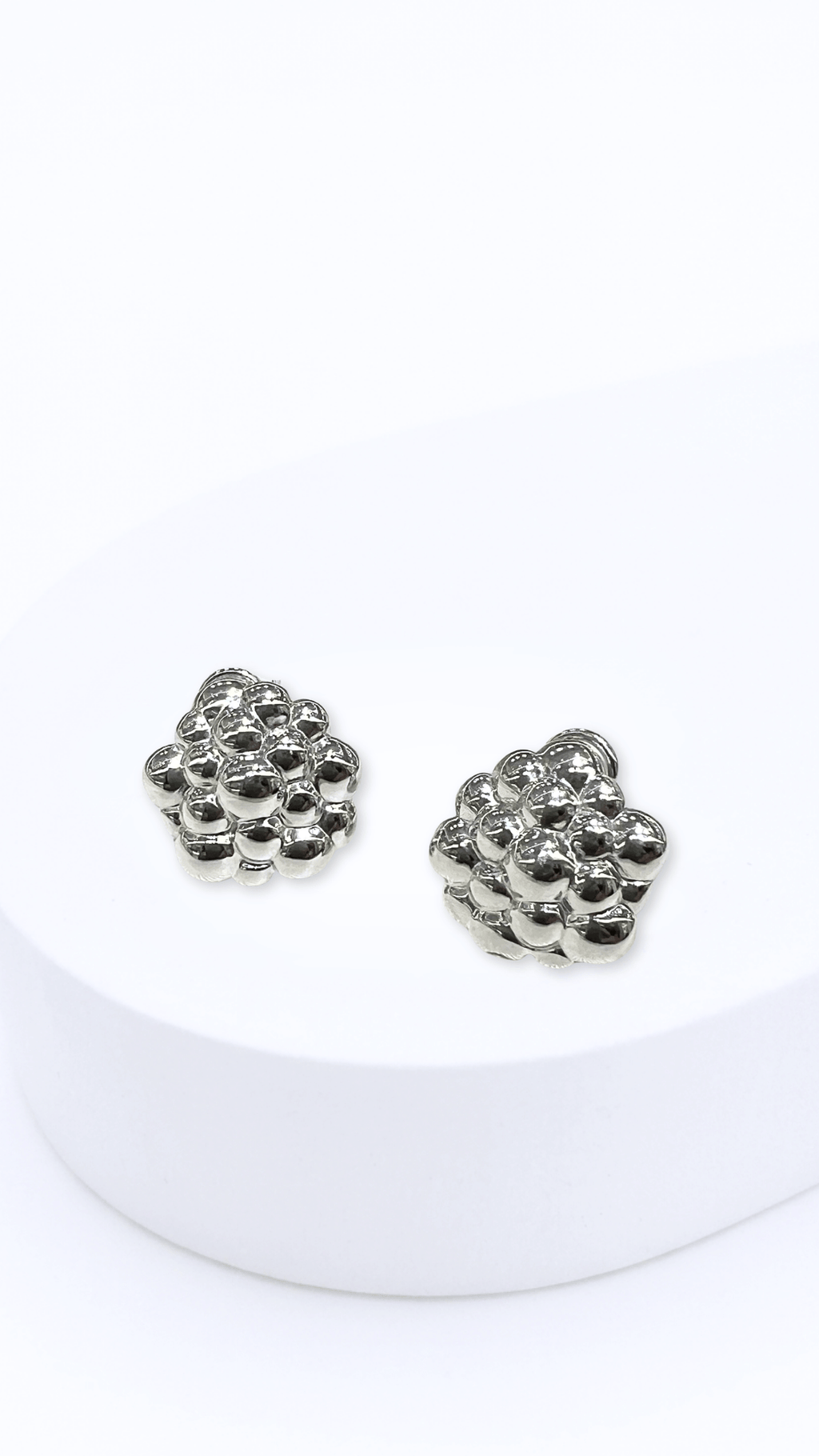 Bubble Bouquet Electroform Clip-Type Earrings White Gold