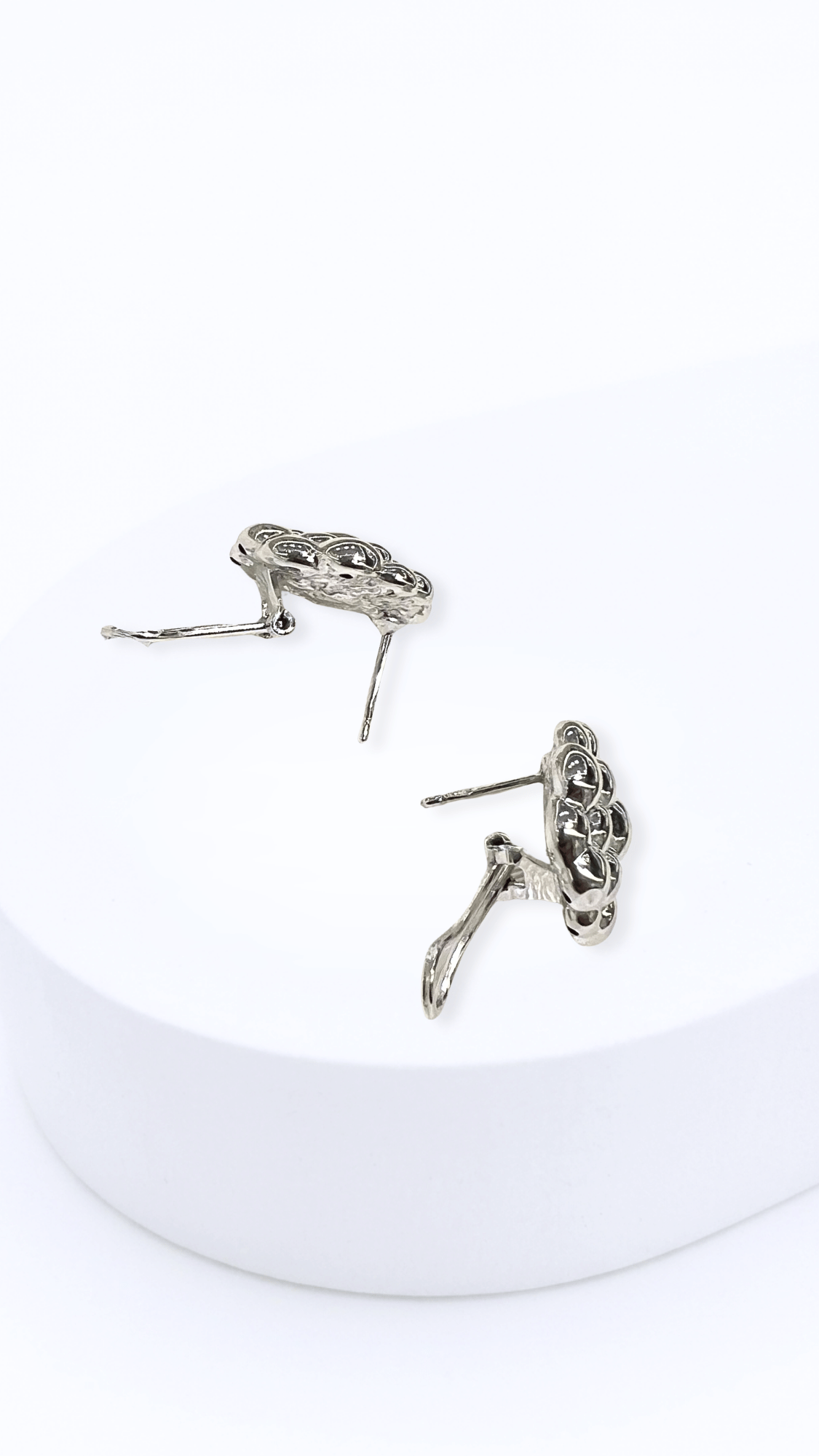 Bubble Bouquet Electroform Clip-Type Earrings White Gold