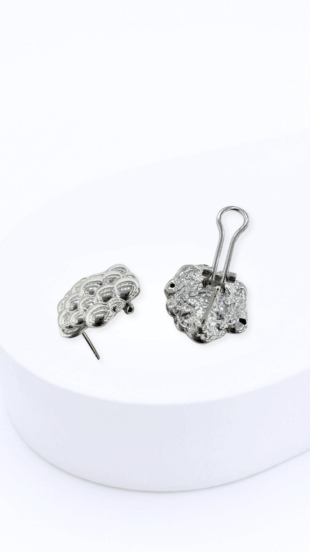 Bubble Bouquet Electroform Clip-Type Earrings White Gold